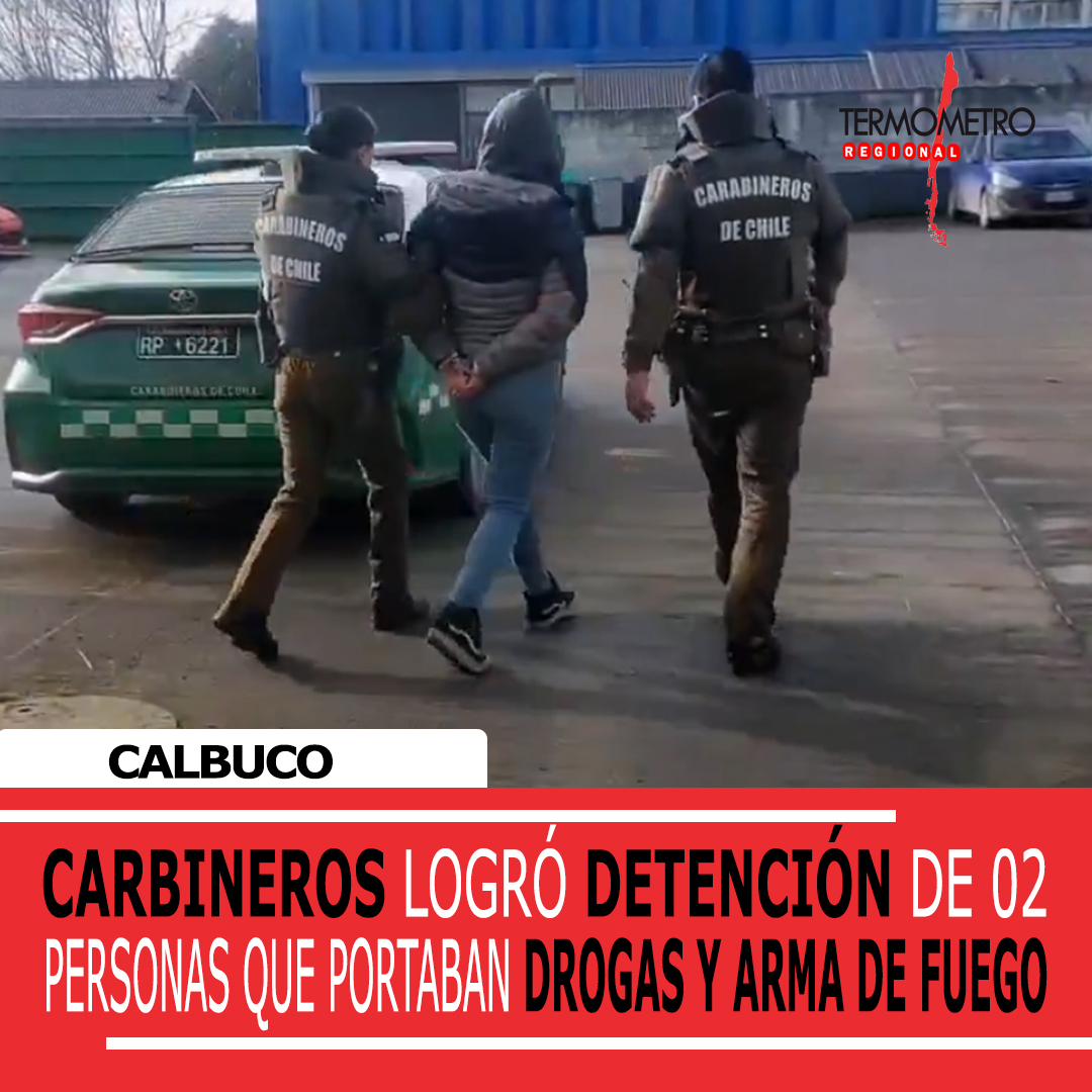 Carabineros logró detención de 02  personas por porte de drogas y arma de fuego en la comuna de Calbuco