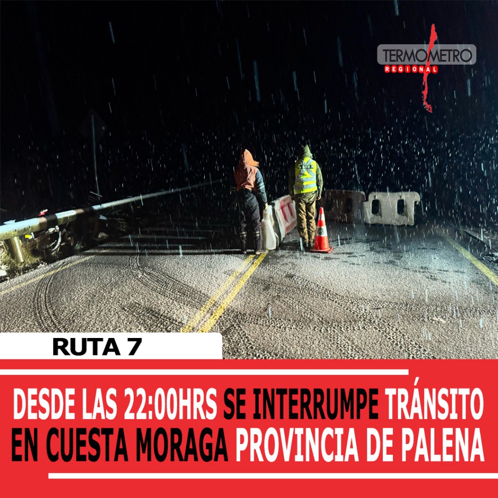 Intensas nevazones provocan que Delegación Presidencial de Palena cierre a contar de las 22 horas Ruta&nbsp;7