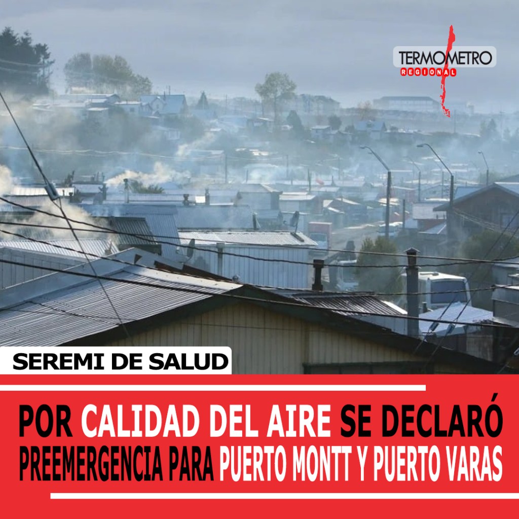 Se declaró preemergencia por calidad del aire para Puerto Montt y Puerto Varas este domingo 29 de&nbsp;junio