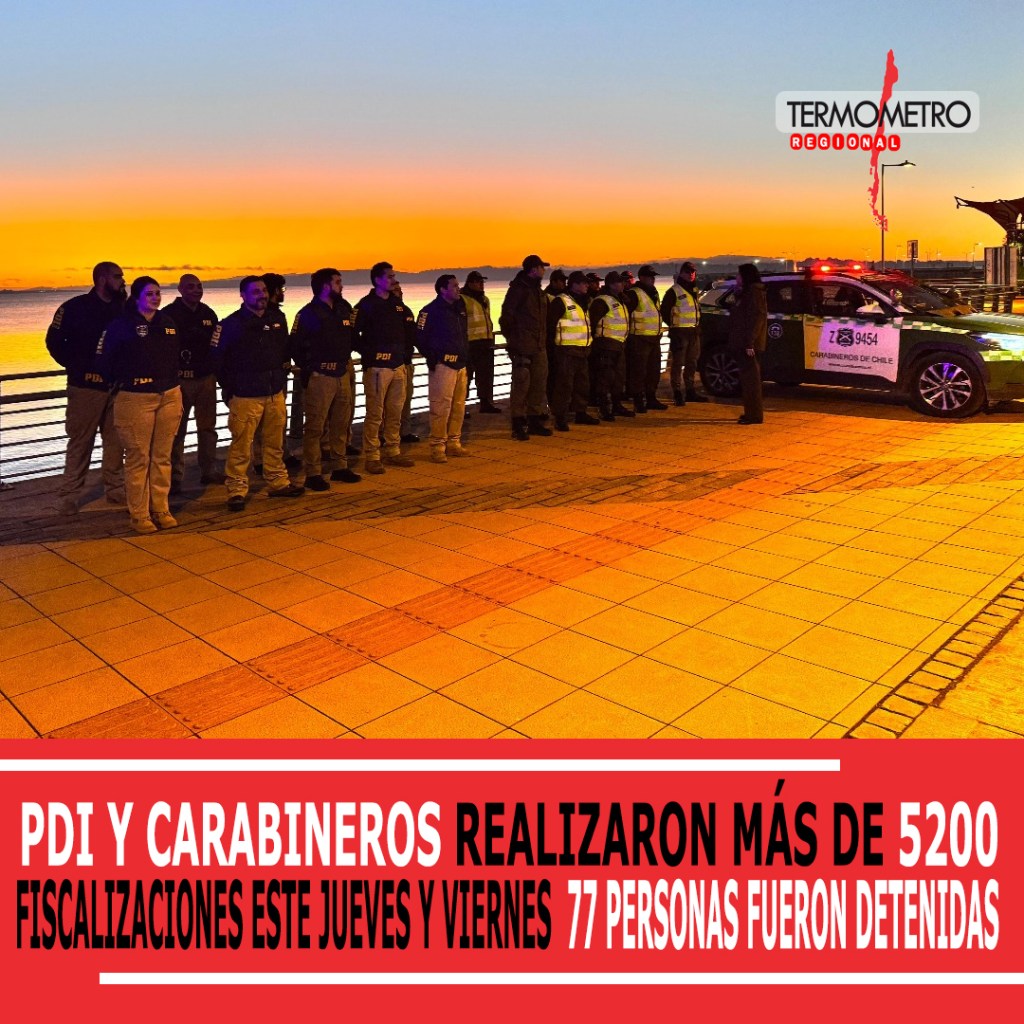 PDI y Carabineros realizan operativo conjunto en Los Lagos: 77 Detenidos y más de 5200 fiscalizaciones se&nbsp;realizaron