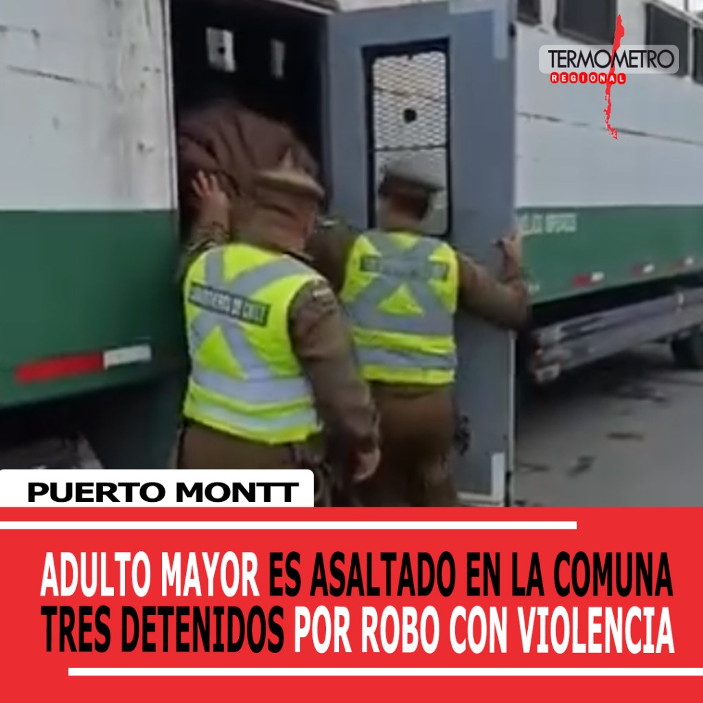 Adulto mayor es asaltado y golpeado en Puerto Montt: Tres detenidos por robo con&nbsp;violencia