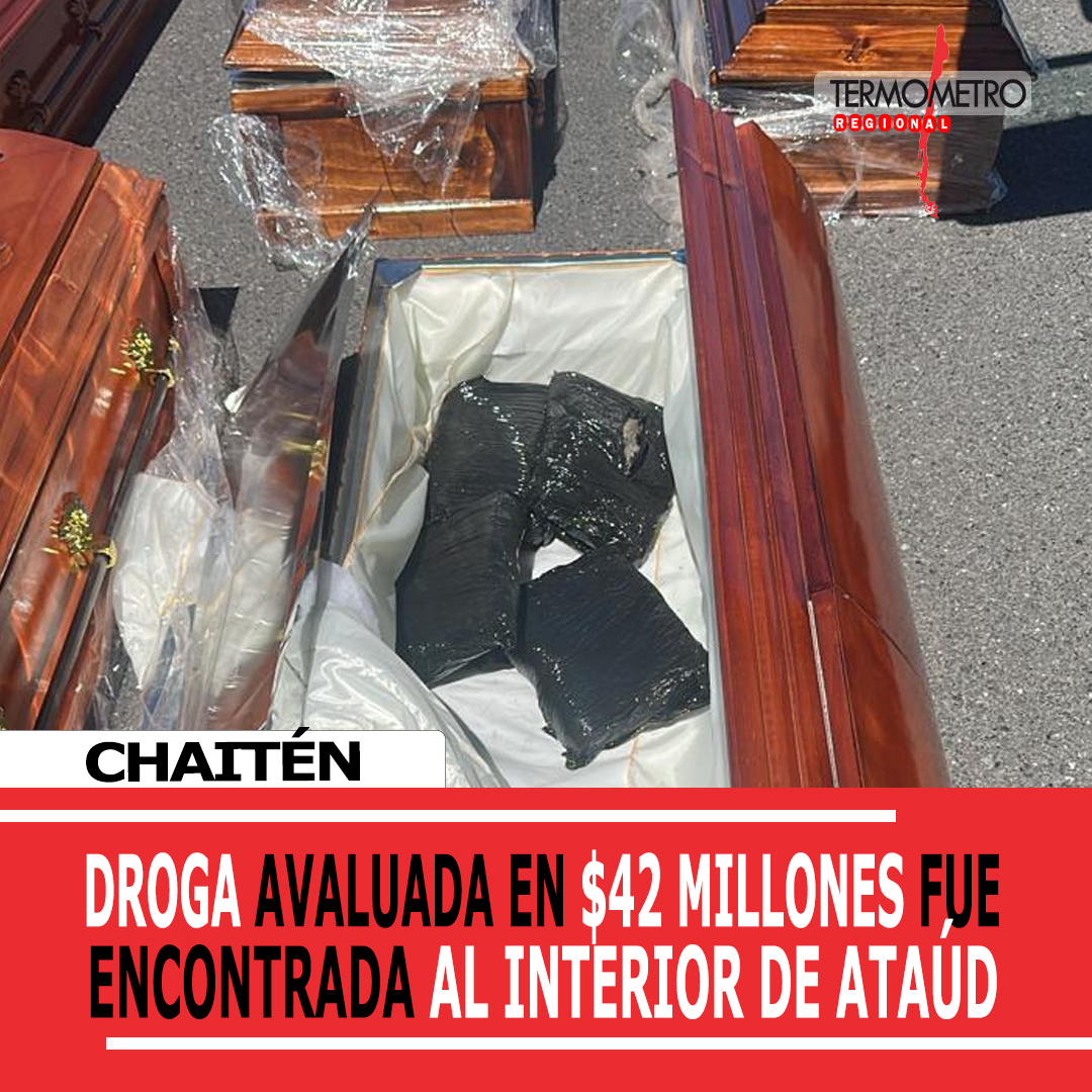 Chaitén: Carabineros realiza en camión un millonario decomiso de droga oculta al interior de un ataúd